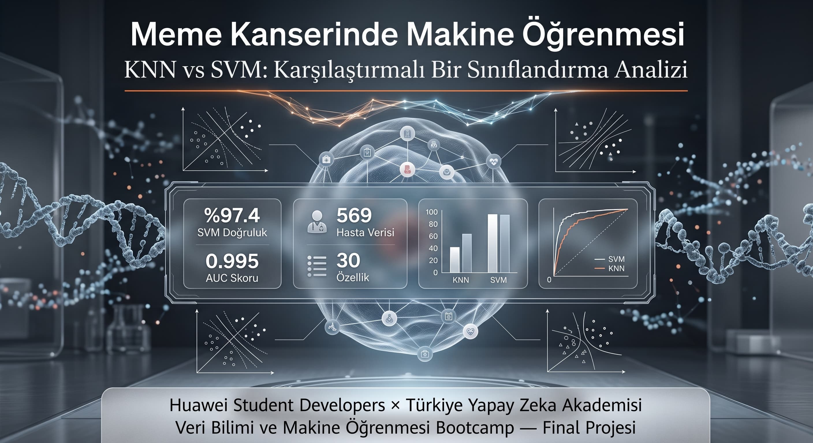 Meme Kanseri Teşhisinde Makine Öğrenmesi: KNN ve SVM Algoritmalarının Karşılaştırmalı Analizi
