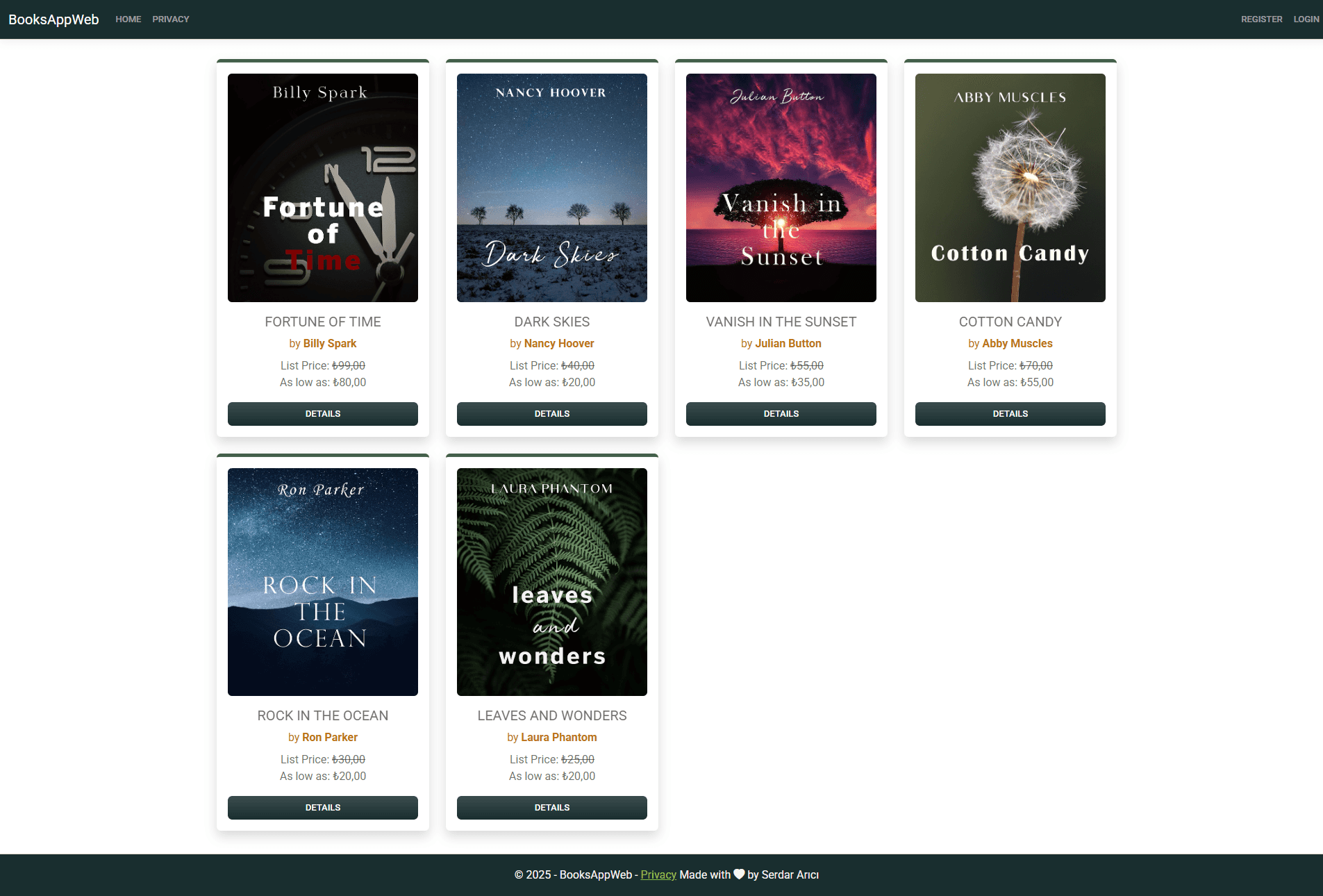 Books App – ASP.NET Core MVC ile Full-Stack Proje